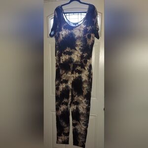 Almost Famous Black and Brown Tie-Dye Jumpsuit